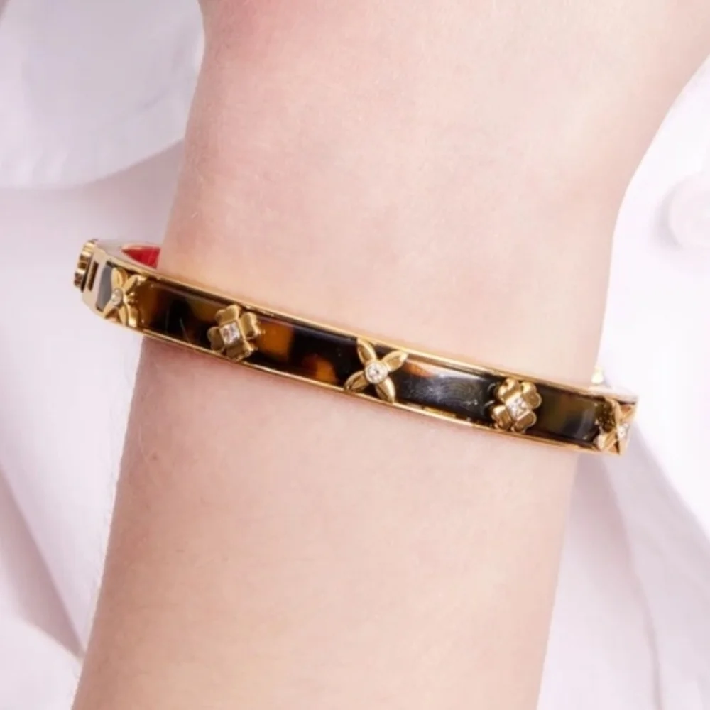 🤎▪️Kate Spade▪️ Breeze Along Hinged Tortoise Shelll Bangle - Picture 2 of 3